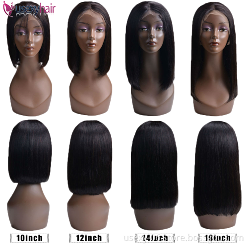 Usexy Wholesale Lace Wig Vendors Brazilian Raw Virgin Human Hair Lace Front Short Bob Wigs For Black Women